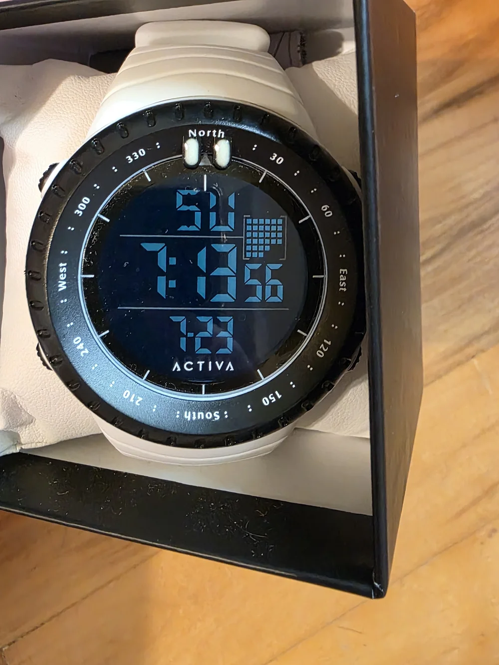 Activa Men's Digital Sport Watch in White and Black